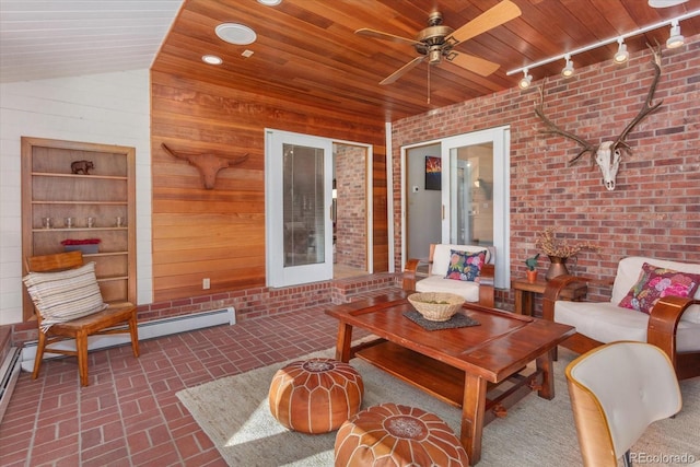 view of patio / terrace with an outdoor living space and ceiling fan