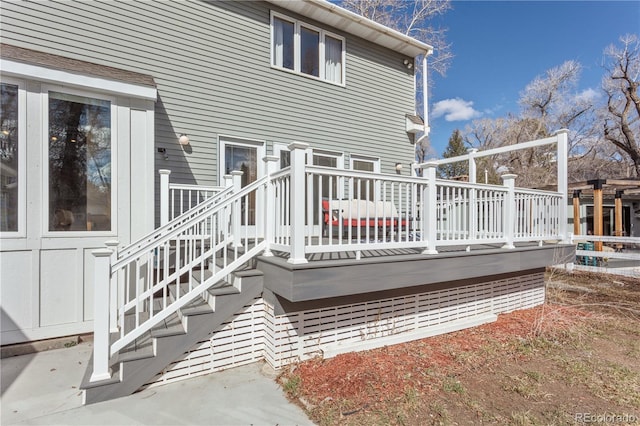 wooden deck with stairs