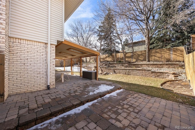 view of patio featuring a fenced backyard