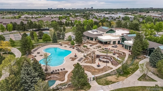 8626 Gold Peak Dr Unit B, Highlands Ranch, CO 80130 - drone / aerial view of a pool