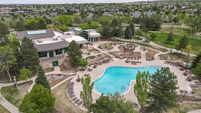8626 Gold Peak Dr Unit B, Highlands Ranch, CO 80130 - bird's eye view of a pool