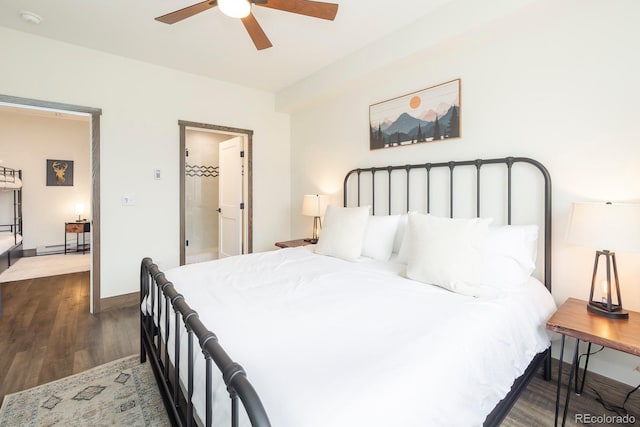 361 Gcr 840 Unit 3, Fraser, CO 80442 - bedroom featuring dark wood-style floors and ceiling fan
