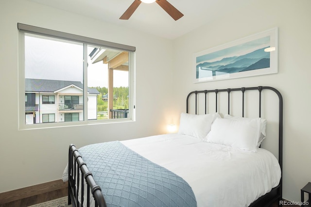 361 Gcr 840 Unit 3, Fraser, CO 80442 - bedroom with a ceiling fan and wood finished floors