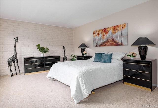 9675 E Kansas Cir Unit 48, Denver, CO 80247 - carpeted bedroom with brick wall