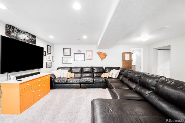 7038 Russell Ct, Arvada, CO 80007 - living area featuring carpet and recessed lighting