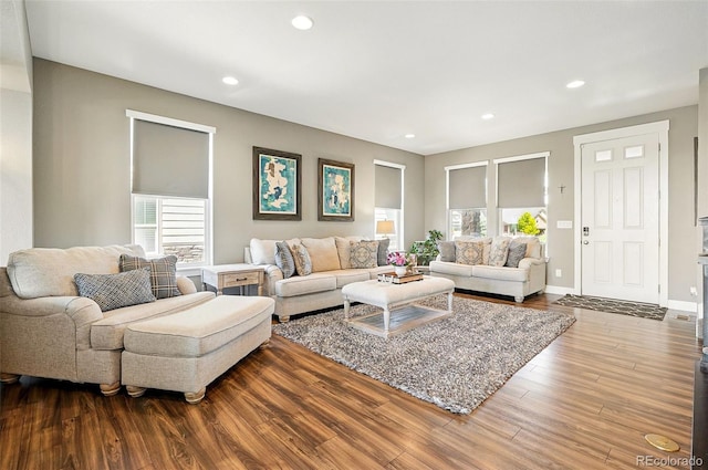 7949 S Elk Way, Aurora, CO 80016 - living room with wood finished floors and recessed lighting