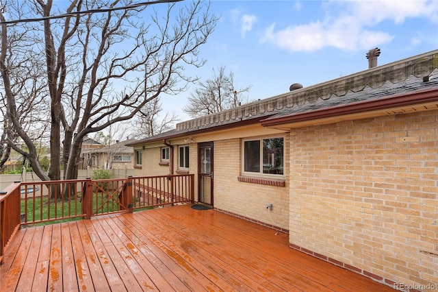 deck featuring fence