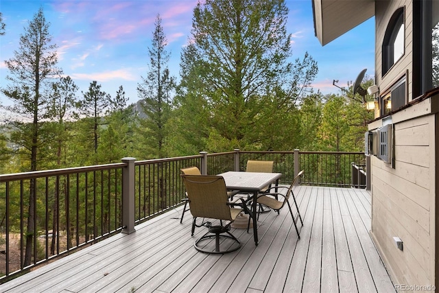 deck featuring outdoor dining space