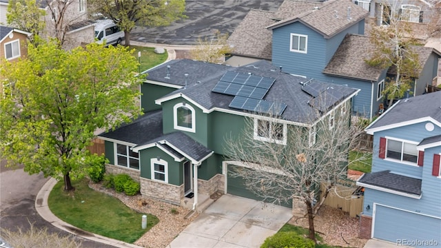 aerial perspective of suburban area