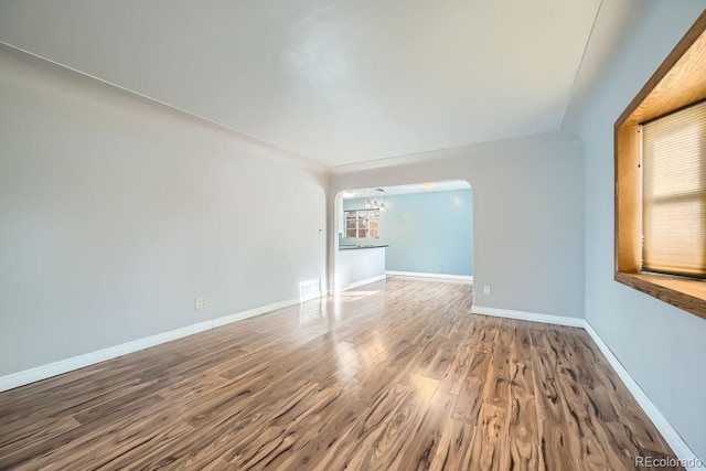 empty room featuring hardwood / wood-style floors