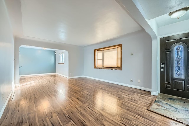 entrance foyer with hardwood / wood-style flooring