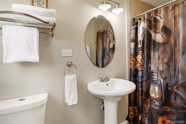 9850 Mohawk Trl, Cascade, CO 80809 - full bath featuring toilet and a shower with shower curtain