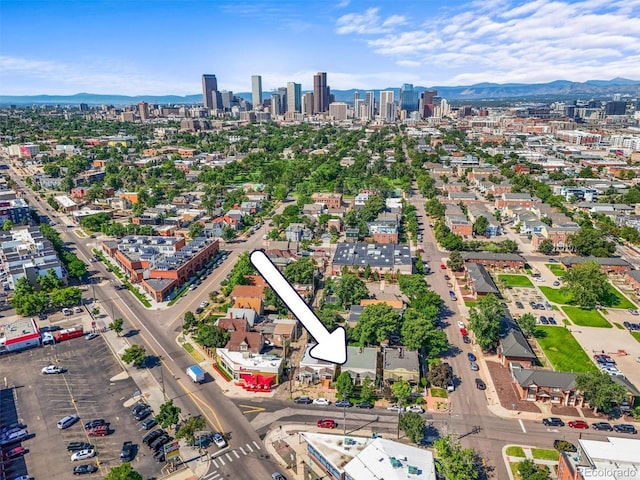 1024 34th St, Denver, CO 80205 - bird's eye view of city skyline and a mountainous background