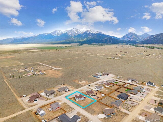 15626 Paintbrush St, Buena Vista, CO 81211 - overview of rural landscape with property boundaries highlighted and mountains