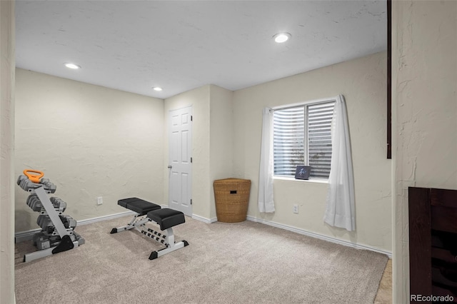1376 Banner Cir, Erie, CO 80516 - exercise area featuring carpet floors and recessed lighting