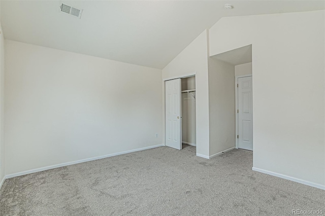 2552 W 82nd Ln Unit C, Westminster, CO 80031 - unfurnished bedroom with light carpet, lofted ceiling, and a closet
