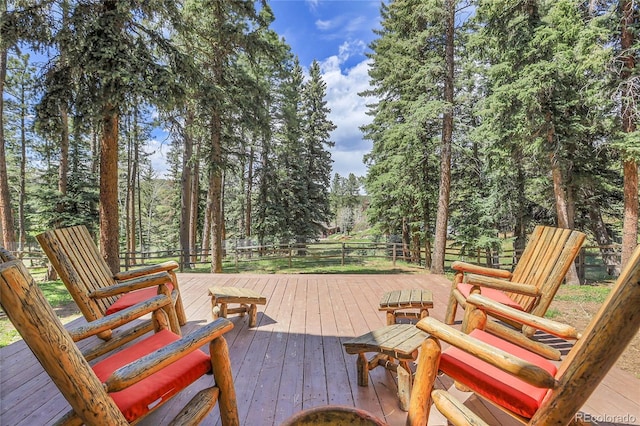 7753 Red Fox Dr, Evergreen, CO 80439 - view of wooden deck