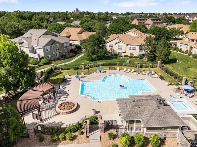 3862 E 127th Ln, Thornton, CO 80241 - aerial perspective of suburban area featuring a pool