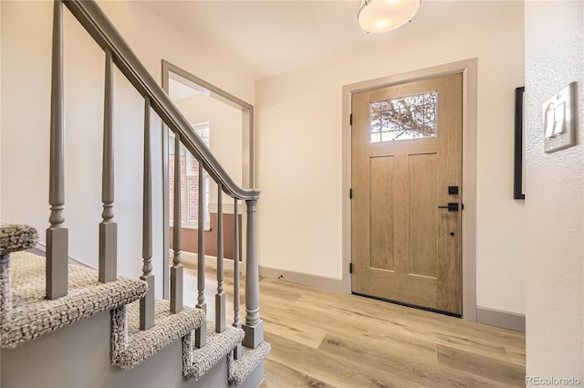 foyer featuring light hardwood / wood-style flooring