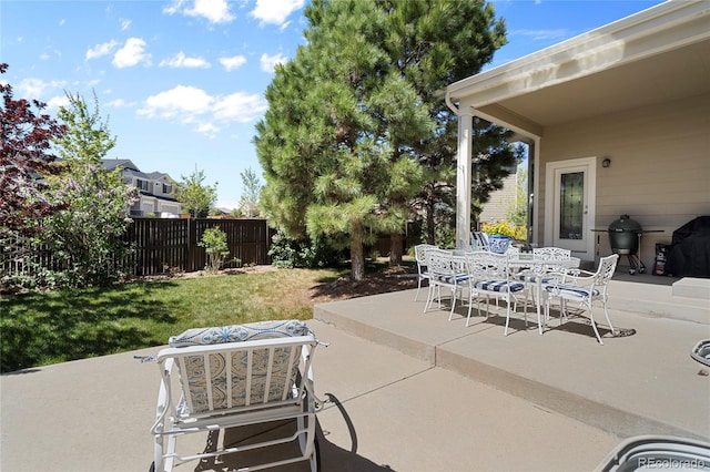 view of patio featuring outdoor dining space