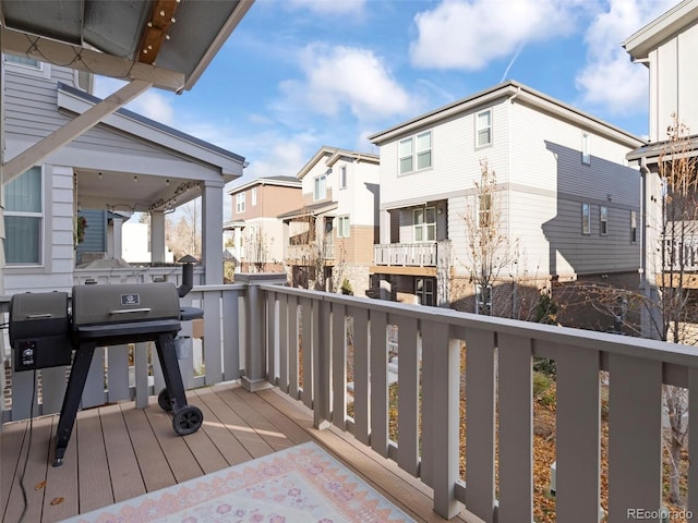 deck featuring grilling area