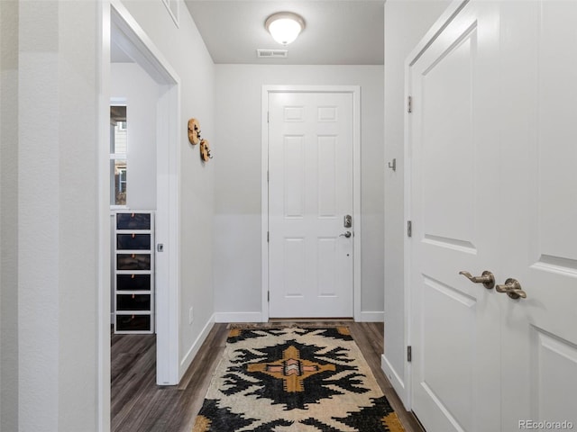 entryway featuring dark hardwood / wood-style flooring