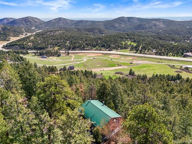 8386 S Davco Dr, Morrison, CO 80465 - view of mountain backdrop featuring a heavily wooded area