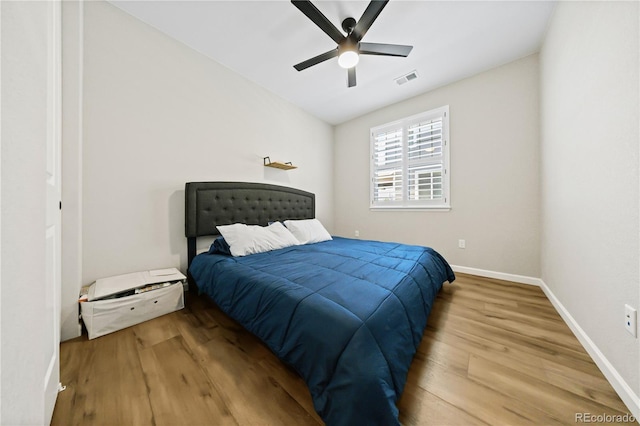 1925 Peregrine Dr, Brighton, CO 80601 - bedroom with wood finished floors and ceiling fan