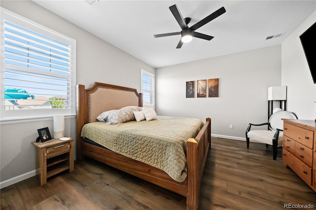 1925 Peregrine Dr, Brighton, CO 80601 - bedroom with dark wood-style flooring and a ceiling fan