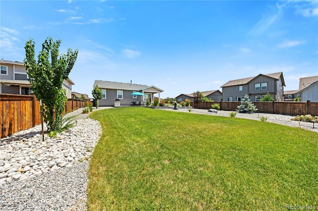 1925 Peregrine Dr, Brighton, CO 80601 - fenced backyard featuring a residential view