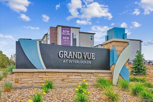 view of community sign