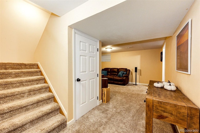 12632 W Virginia Ave, Lakewood, CO 80228 - staircase featuring carpet floors and baseboards