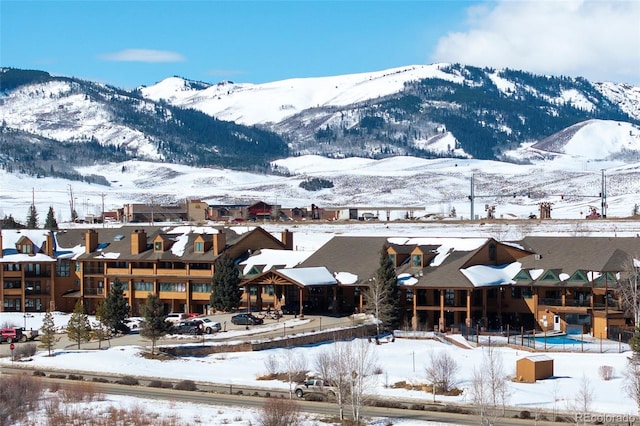 mountain view with a residential view