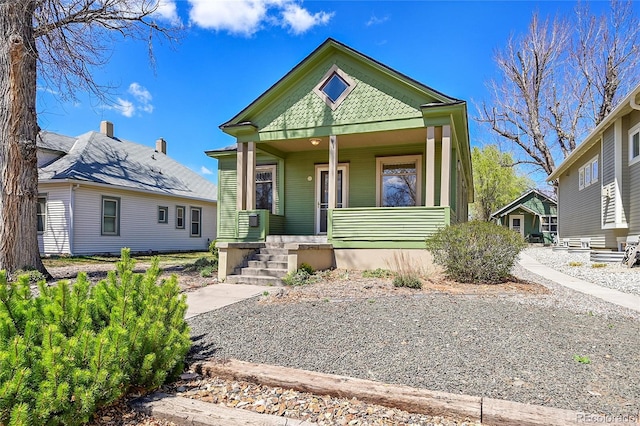 view of front of home featuring covered porch