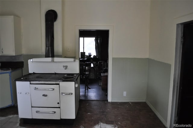 kitchen featuring white cabinets