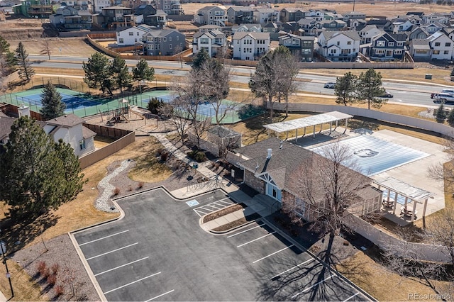 aerial view with a residential view