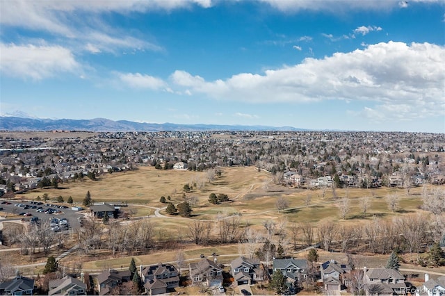 property view of mountains with a residential view