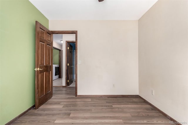 116 Schooley Rd, Bailey, CO 80421 - empty room featuring washer / clothes dryer and light wood finished floors