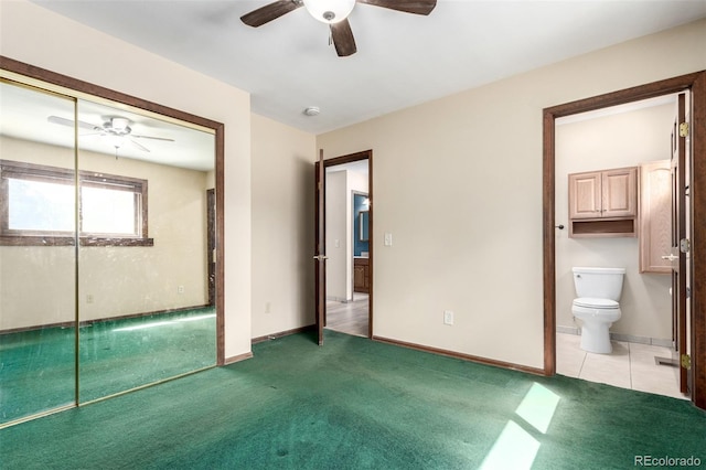116 Schooley Rd, Bailey, CO 80421 - unfurnished bedroom featuring light colored carpet, a closet, ensuite bath, and ceiling fan