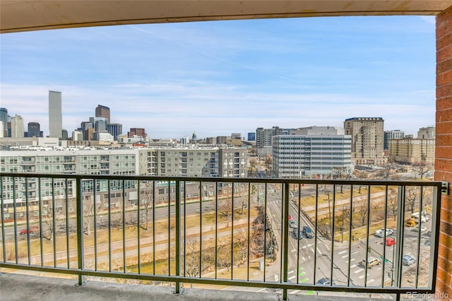 balcony with a city view