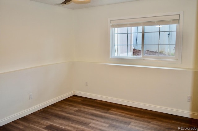9713 W Chatfield Ave Unit H, Littleton, CO 80128 - empty room featuring plenty of natural light, dark wood finished floors, and a ceiling fan