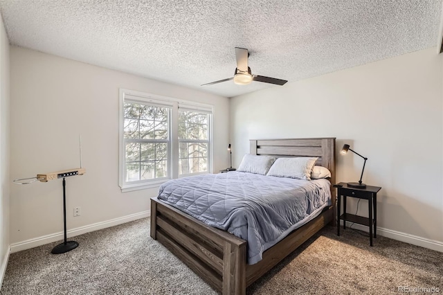 9713 W Chatfield Ave Unit H, Littleton, CO 80128 - bedroom with carpet floors, ceiling fan, and a textured ceiling