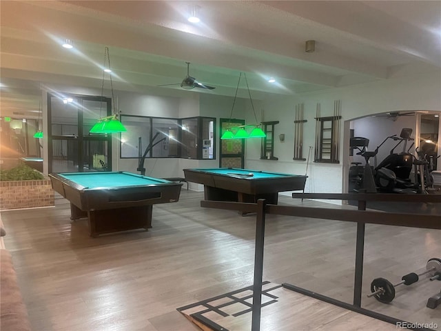 8060 E Girard Ave Unit 504, Denver, CO 80231 - rec room featuring pool table and wood finished floors