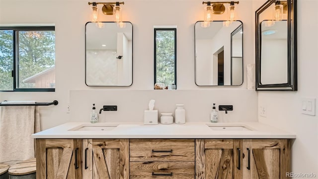 2231 Meadow Green Cir, Franktown, CO 80116 - full bathroom with double vanity and plenty of natural light