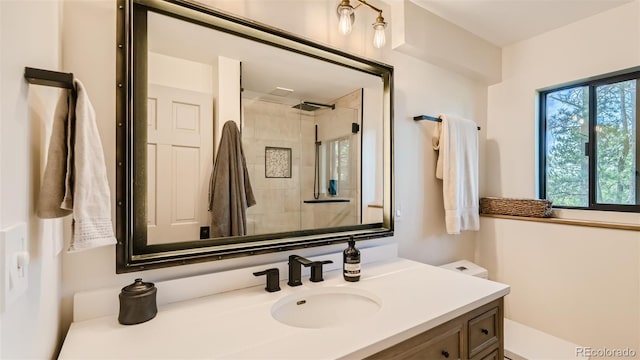 2231 Meadow Green Cir, Franktown, CO 80116 - full bathroom featuring vanity and a tile shower
