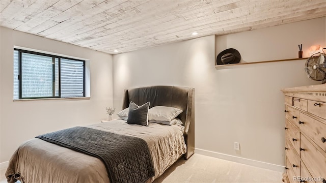 2231 Meadow Green Cir, Franktown, CO 80116 - carpeted bedroom with wood ceiling