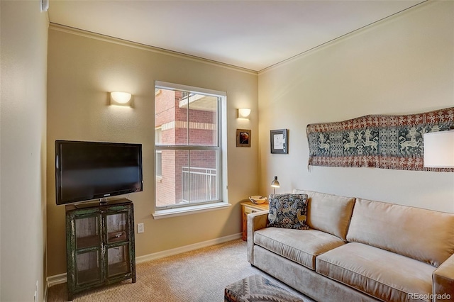 1975 Grant St Unit 501, Denver, CO 80203 - living area with carpet floors and crown molding