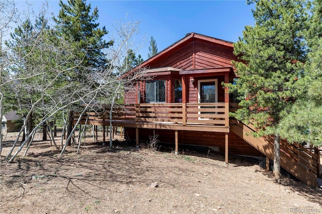 51 Schooley Rd, Bailey, CO 80421 - view of front of house featuring a wooden deck