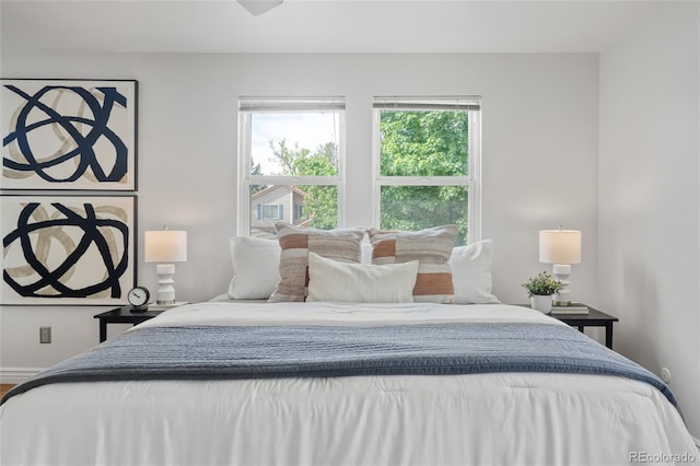 bedroom with baseboards