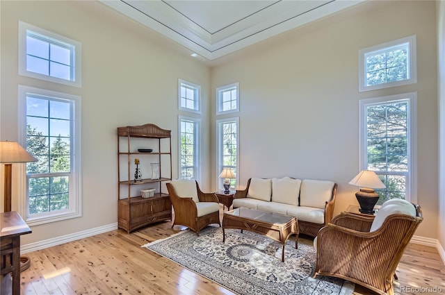 10529 Dacre Pl, Lone Tree, CO 80124 - sitting room with a towering ceiling and light wood-type flooring